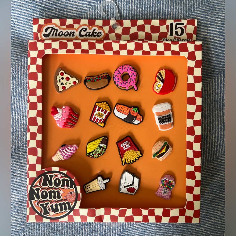 Moon Cake set of 15 food-themed Croc jibbitz